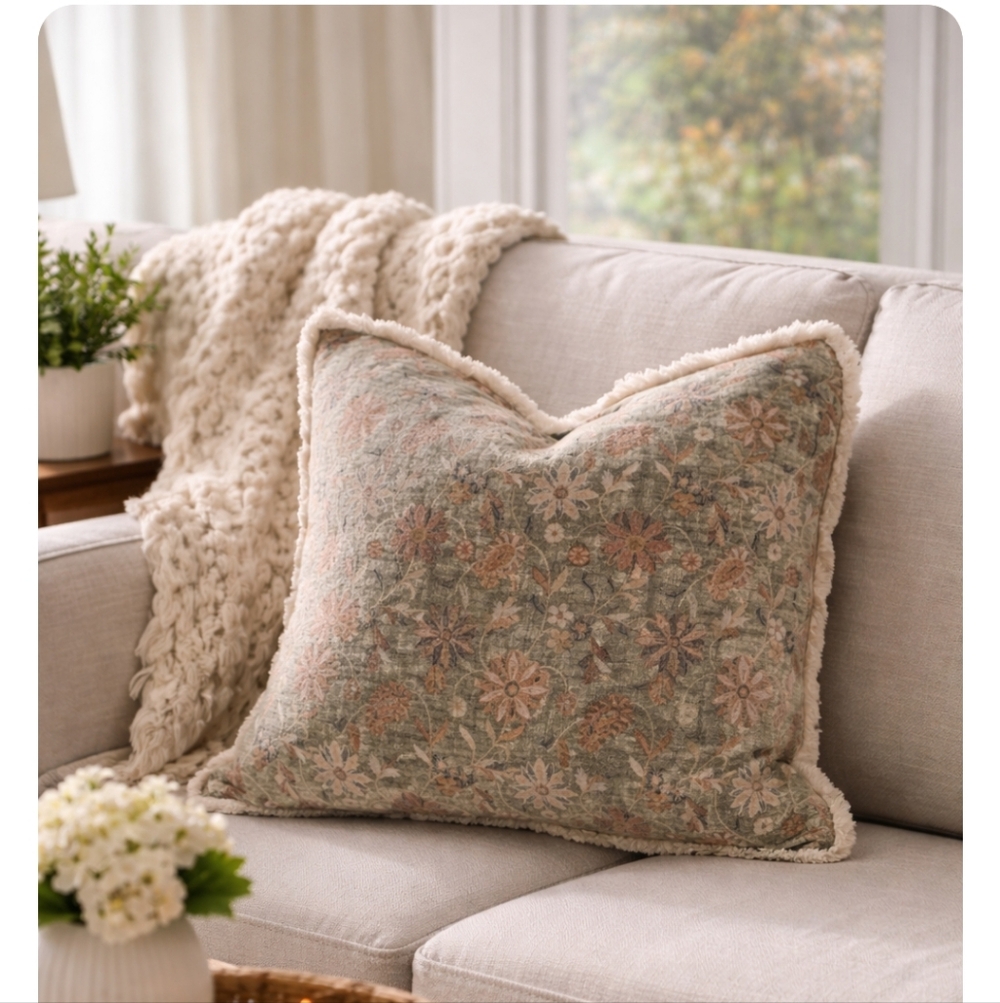 Botanical floral throw pillow Home Goods.